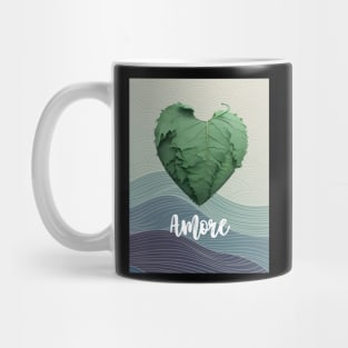 Love Nature No. 2: Amore Green Valentine's Day on a Dark Background Mug